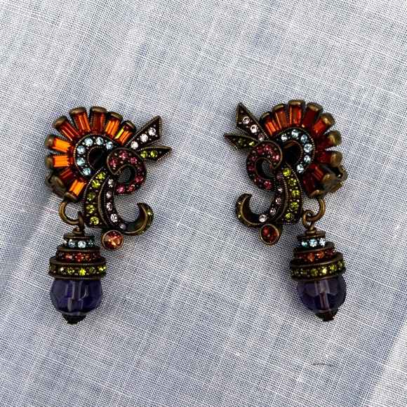 Unbranded Jewelry - Heidi Daus Crystal Clip On Drop Earrings Fall Colors